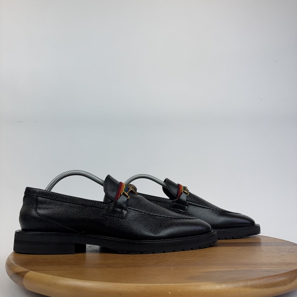 Mens Kurt Geiger Bates Black Leather Rainbow Horse Bit Loafers‎ Shoes Size 41.5